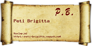 Peti Brigitta névjegykártya